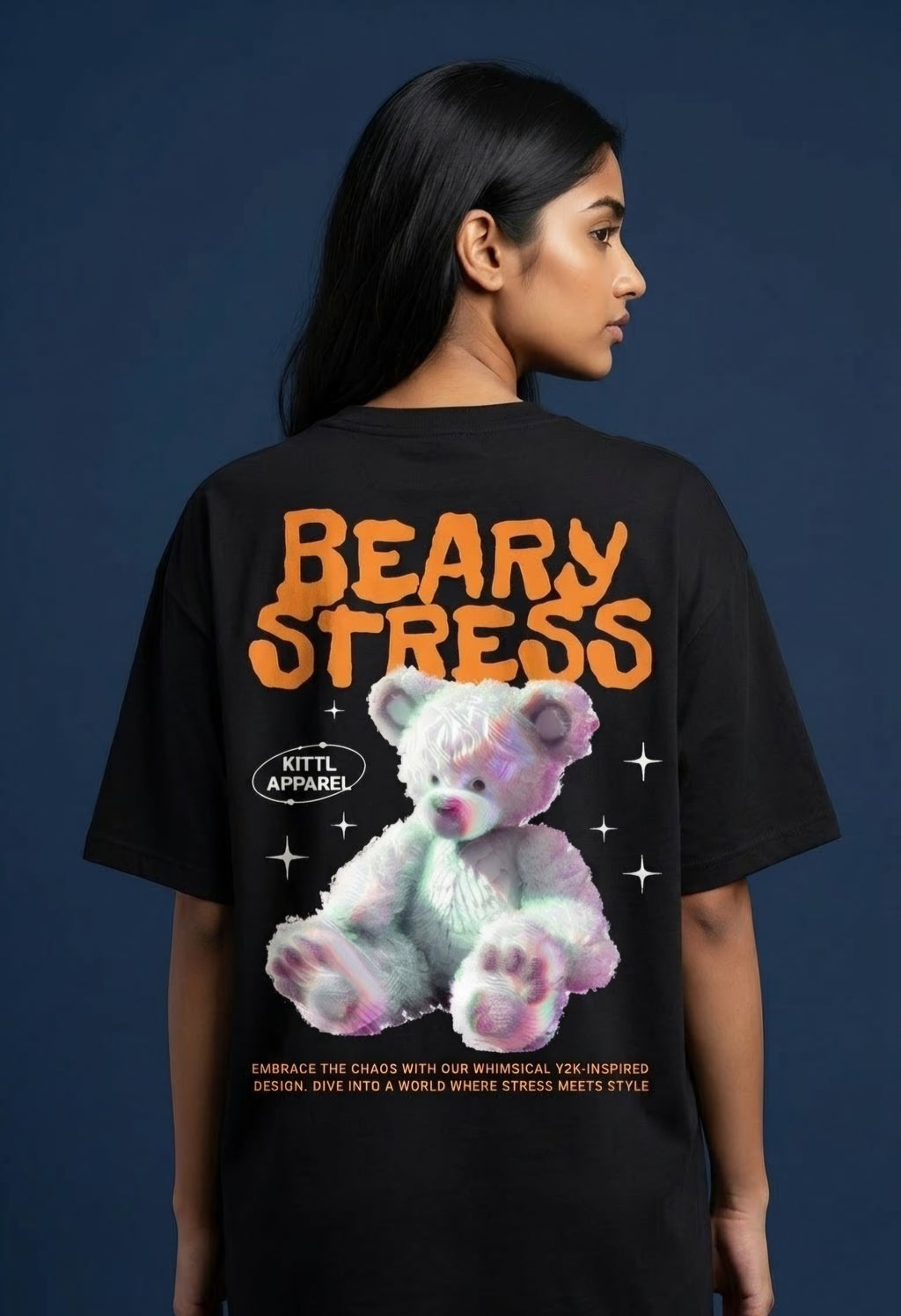 Beary Stress Oversized Graphic T-Shirt