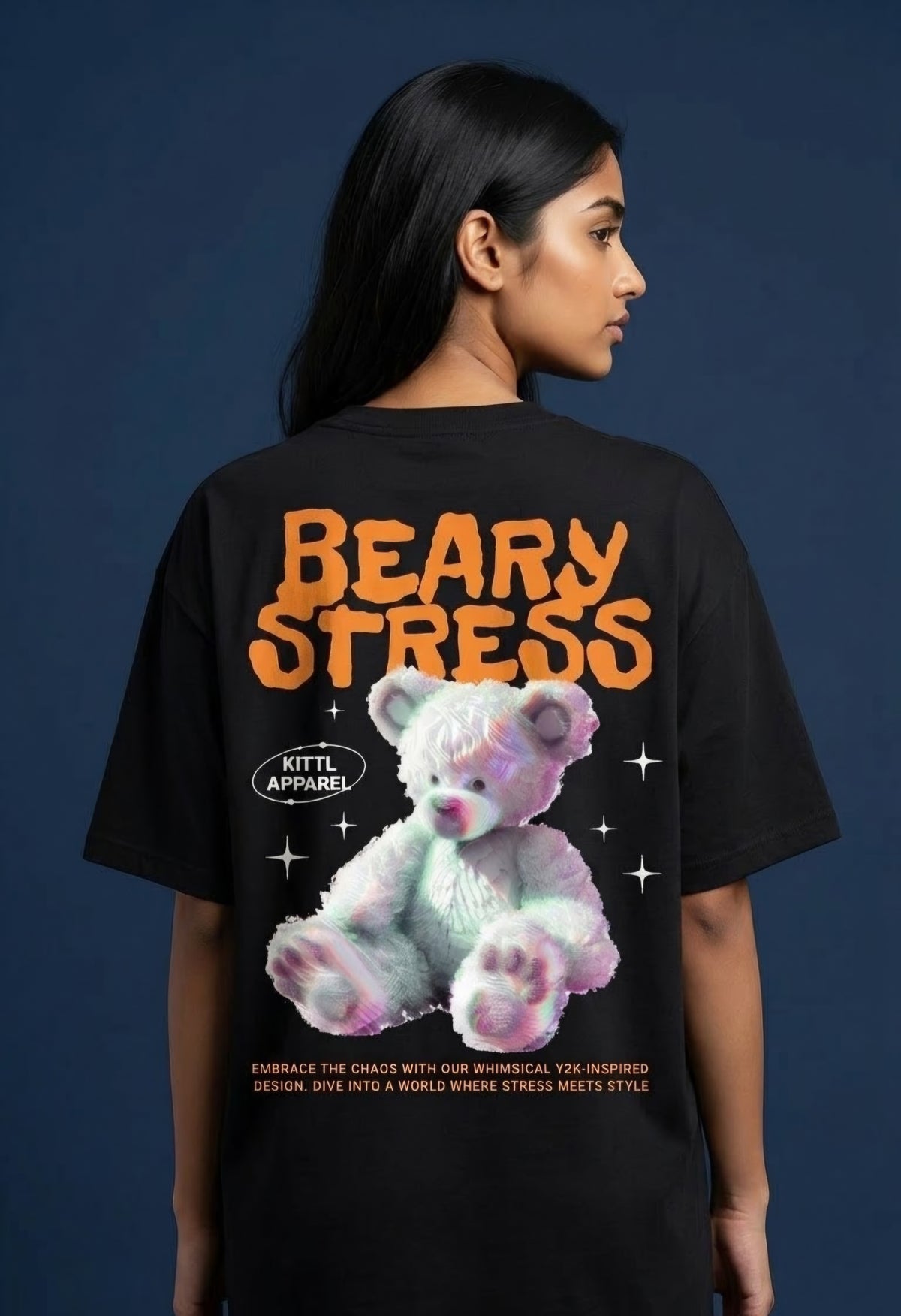 Beary Stress Oversized Graphic T-Shirt
