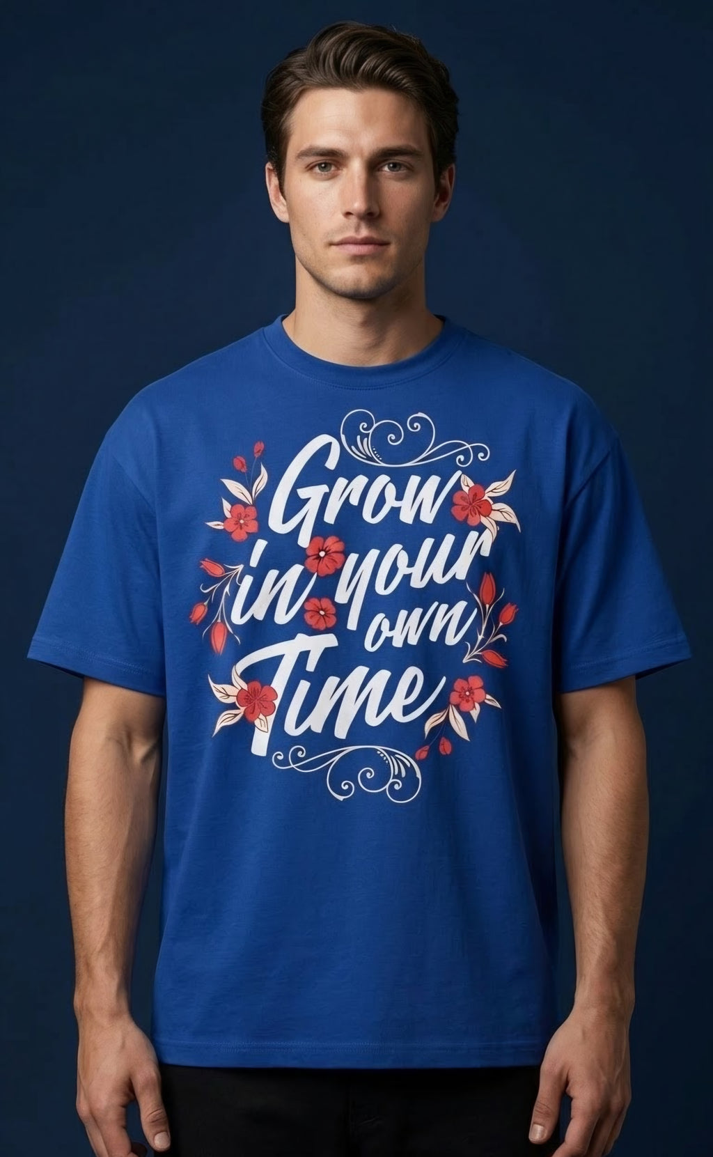 Grow in Your Own Time Oversized Graphic T-Shirt