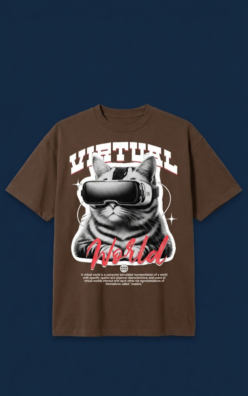 Virtual World Oversized Graphic T-Shirt