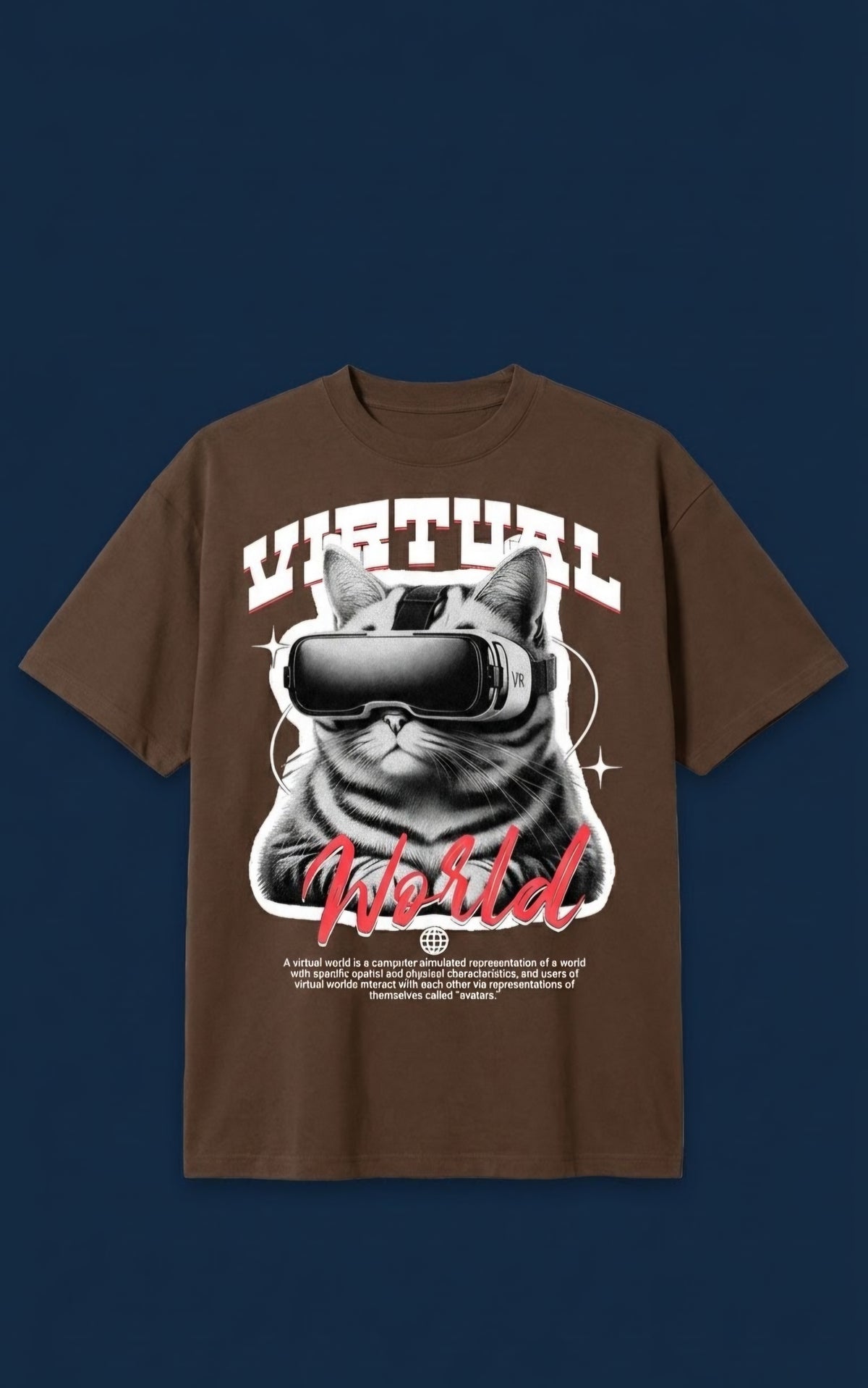 Virtual World Oversized Graphic T-Shirt
