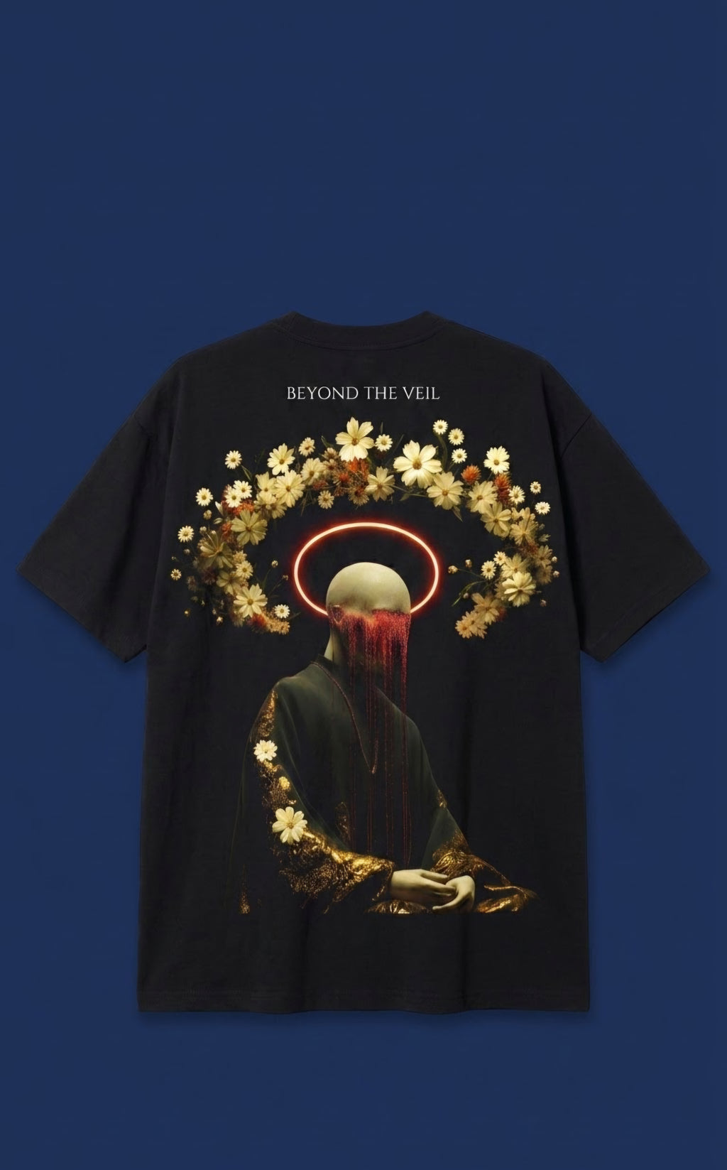 Beyond the Veil Oversized Tee | Black Graphic Print T-Shirt
