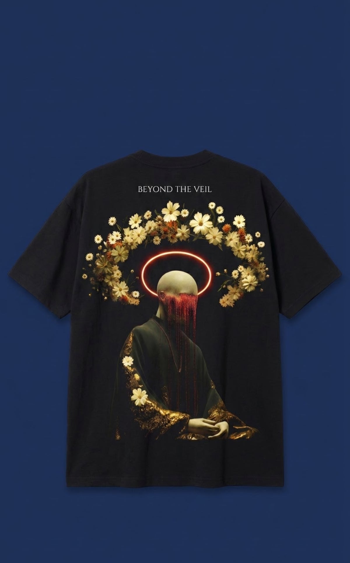 Beyond the Veil Oversized Tee | Black Graphic Print T-Shirt